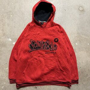 Vintage South Pole Men’s Red Hoodie Size Xl Baggy Y2K
